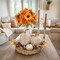 Artificial Mum Bush Sunflowers Faux Fall Chrysanthemums Flower - Orange
